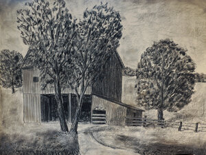 Barn and Trees